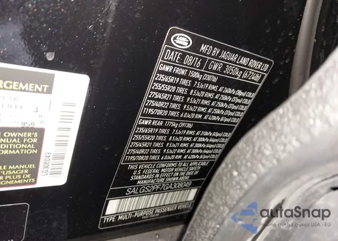 2016 Land Rover Range Rover 3.0L V6 Supercharged Hse из США, поврежденный, VIN SALGS2PF7GA308049